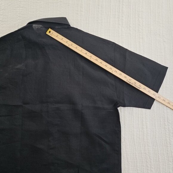 Jackpot Linen Shirt Men's Size Large Ink Black Short Sleeve Button Up NWT Resort - Picture 12 of 14